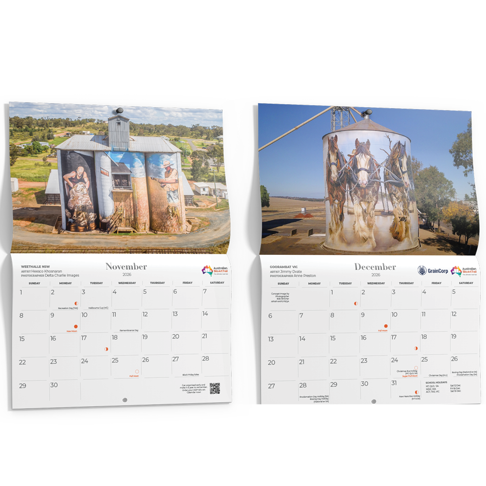 Wholesale - Silo Art Wall Calendar 2026 (Box of 20)
