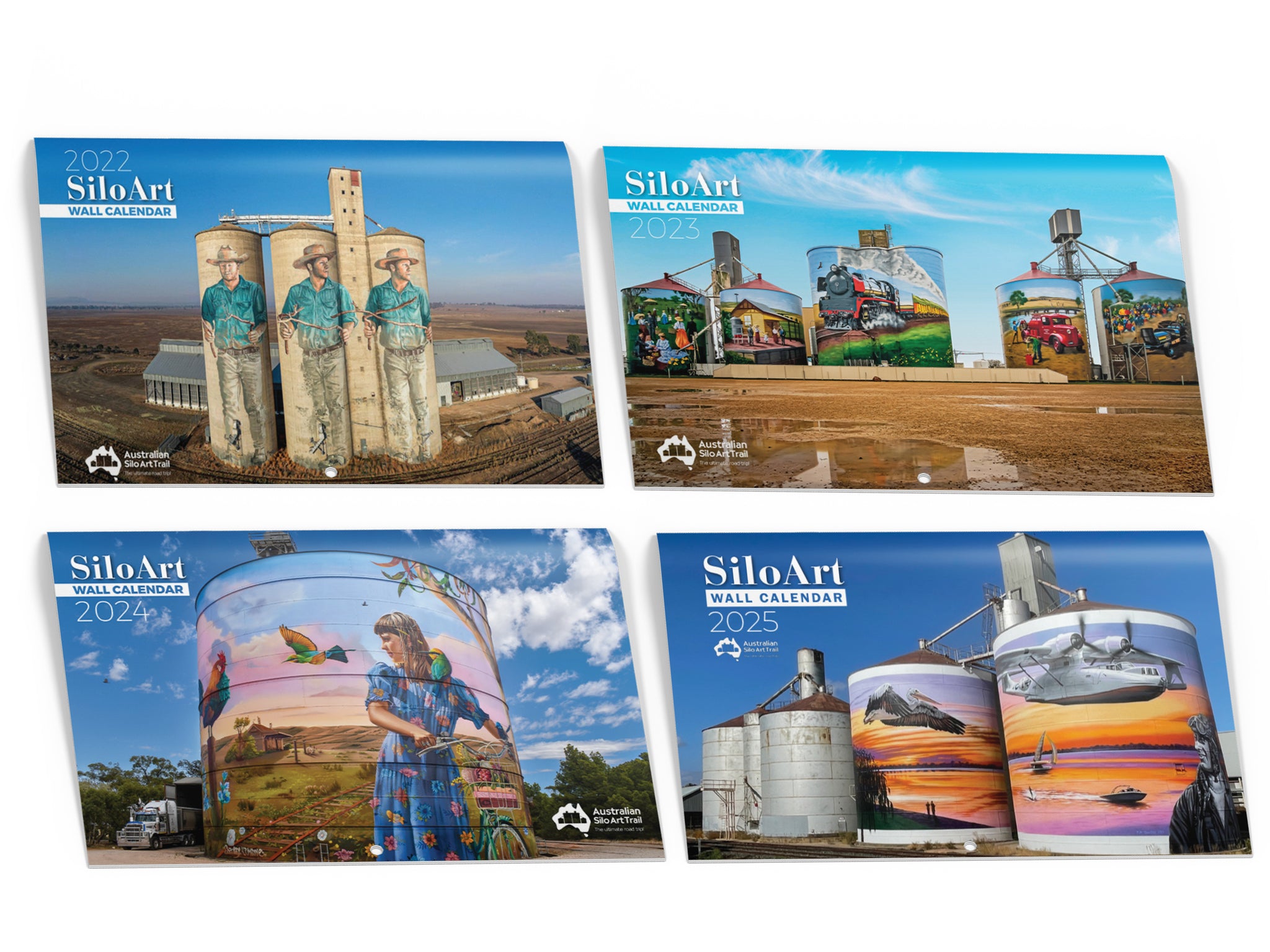 Souvenir Four Calendar Bundle 2025 2022 Australian Silo Art Trail