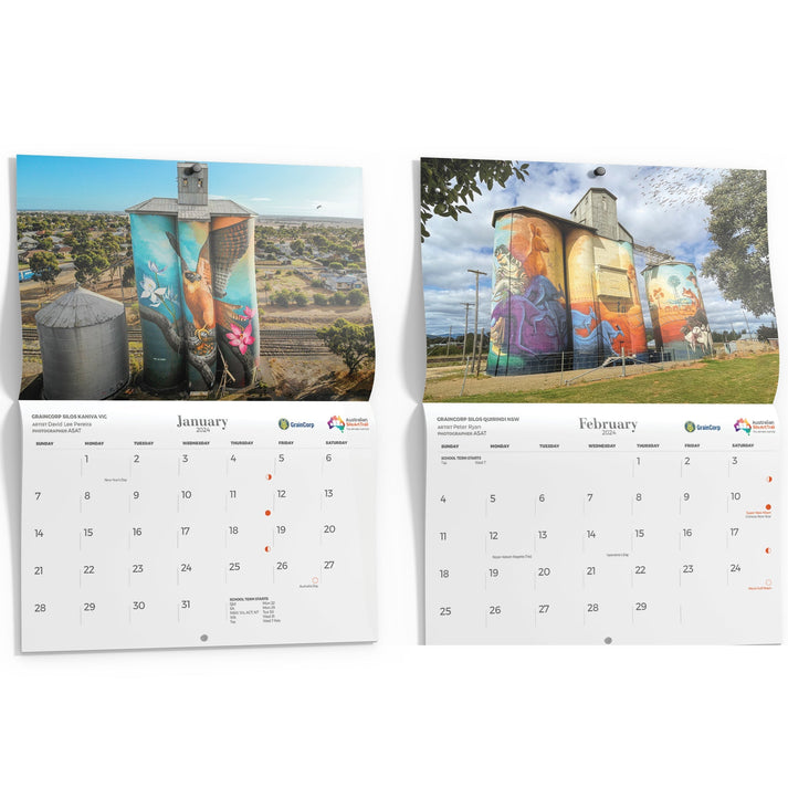 Silo Art Wall Calendar 2025 Australian Silo Art Trail Store