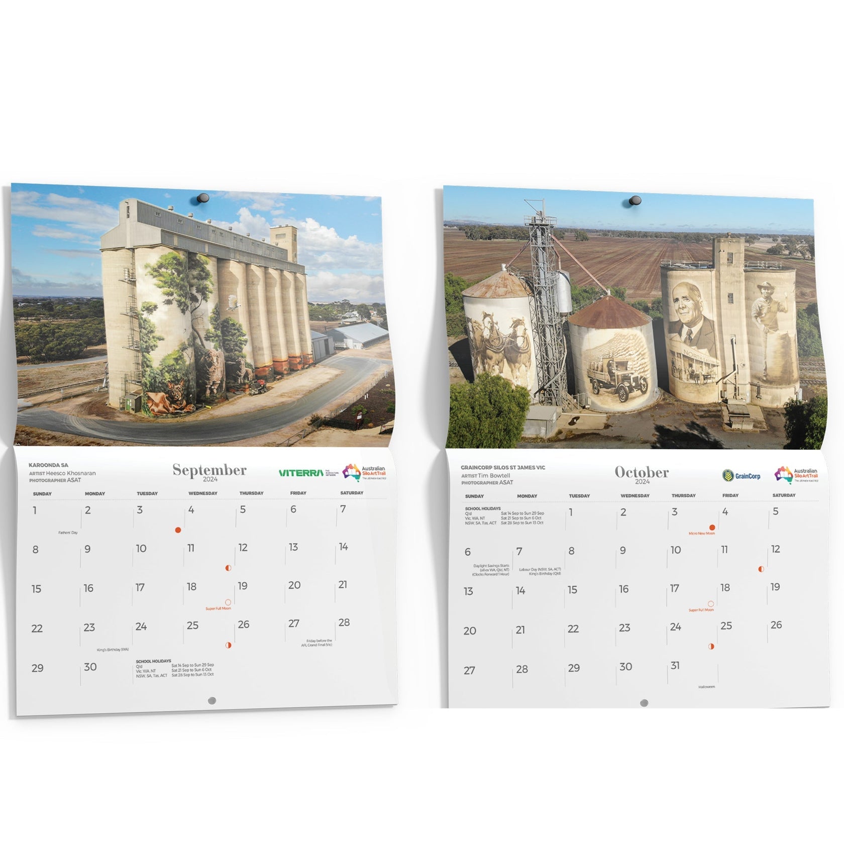 Silo Art Wall Calendar 2025 Australian Silo Art Trail Store