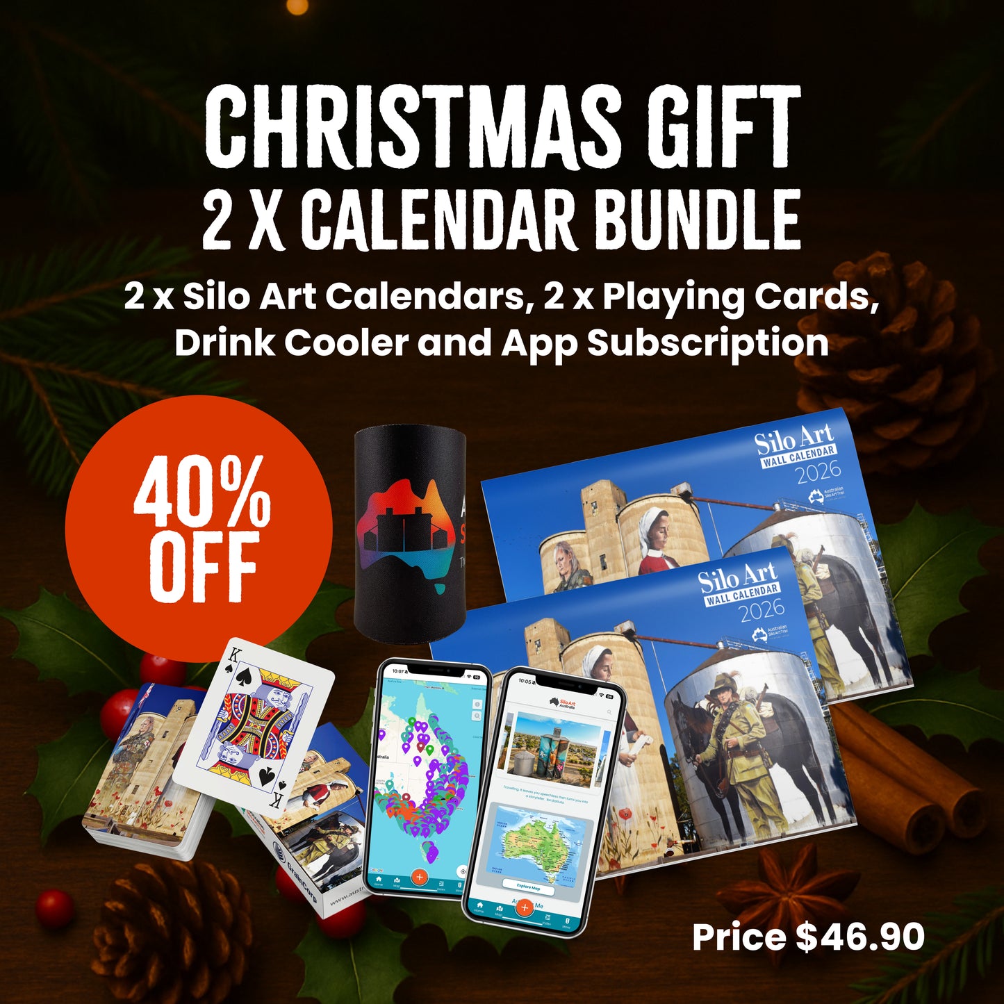 Christmas Gift Bundle - 2 x Calendar and 2 x Playing Card Bundle - 40% OFF