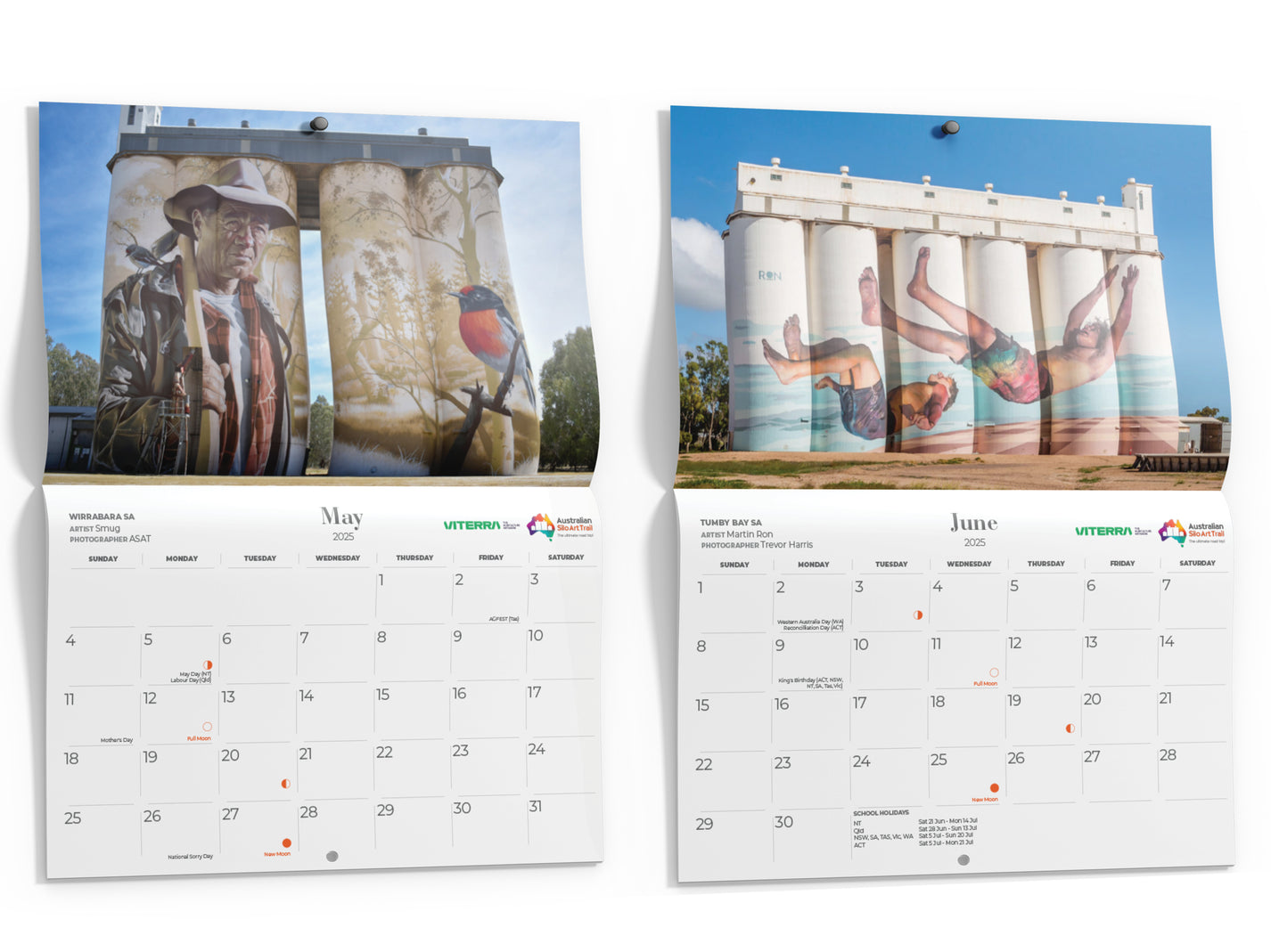 Previous Years 2025 Souvenir Silo Art Wall Calendar Australian Silo
