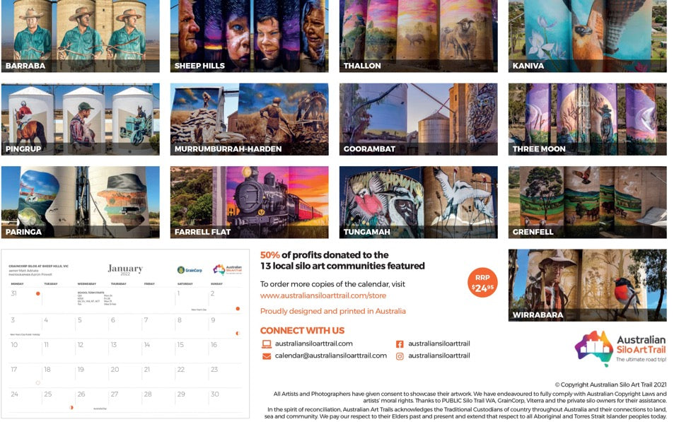 Previous years 2022- Souvenir Silo Art Wall Calendar