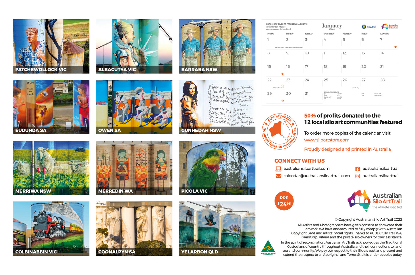 Previous years 2023 -  Souvenir Silo Art Wall Calendar
